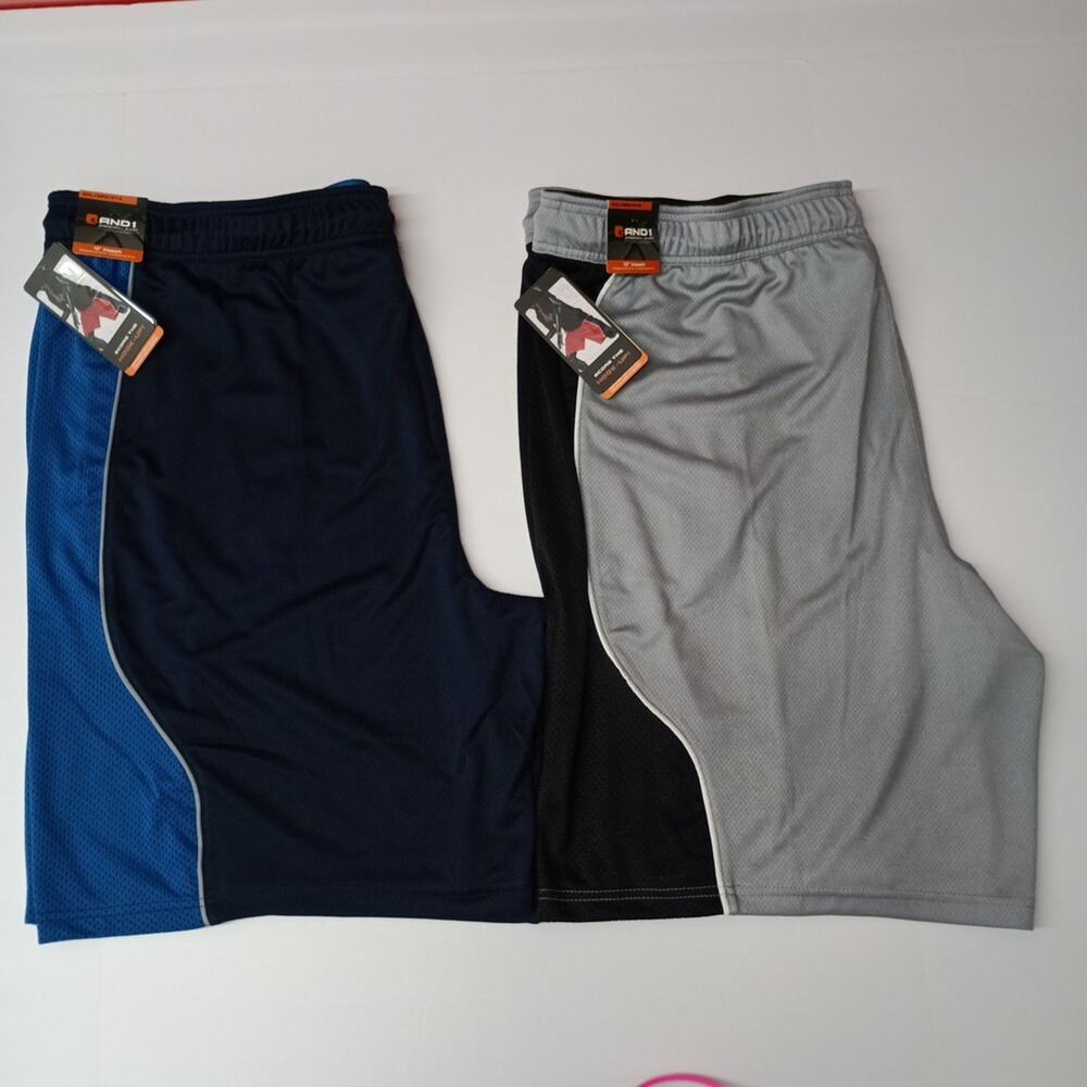 2 AND1 Basketball Shorts Men’s Size 3XL Gray Blue 10" Ins